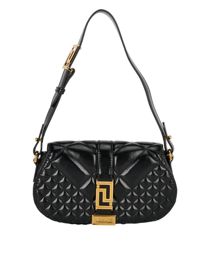 Mini Shoulder Bag, &pound;350, Handbags, Black, Leather, Front view